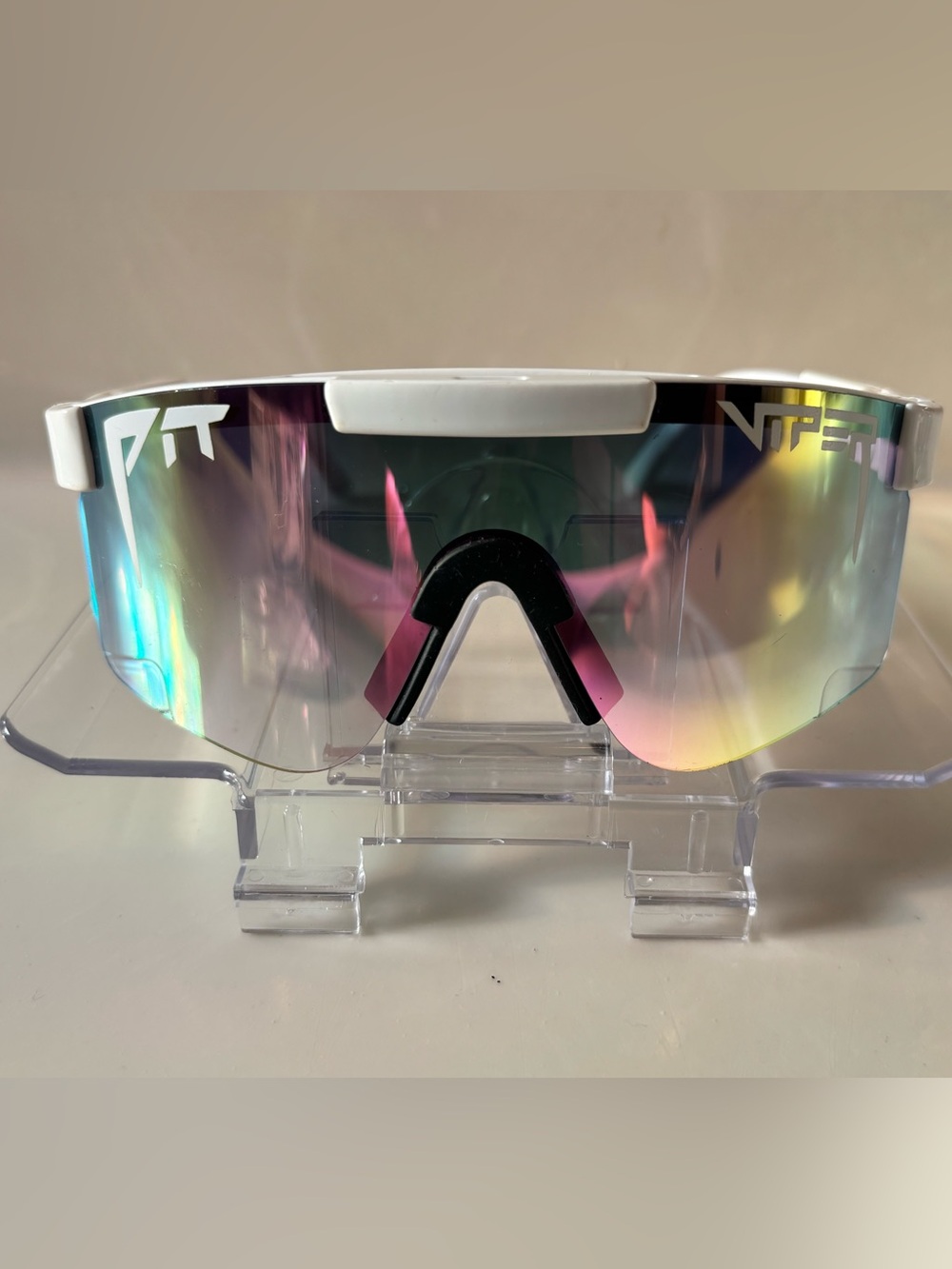 Pit Viper The Miami Nights Shield Cycling Sunglasses Mirrored UV400 Whit